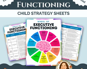 Executive Functioning Strategy Sheets for Kids | Printable Child-Friendly Reference Pages + Wheel | SEL & Therapy Resource