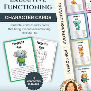 Executive Functioning Animal Character Flash Cards: Social Emotional Learning (PDF)