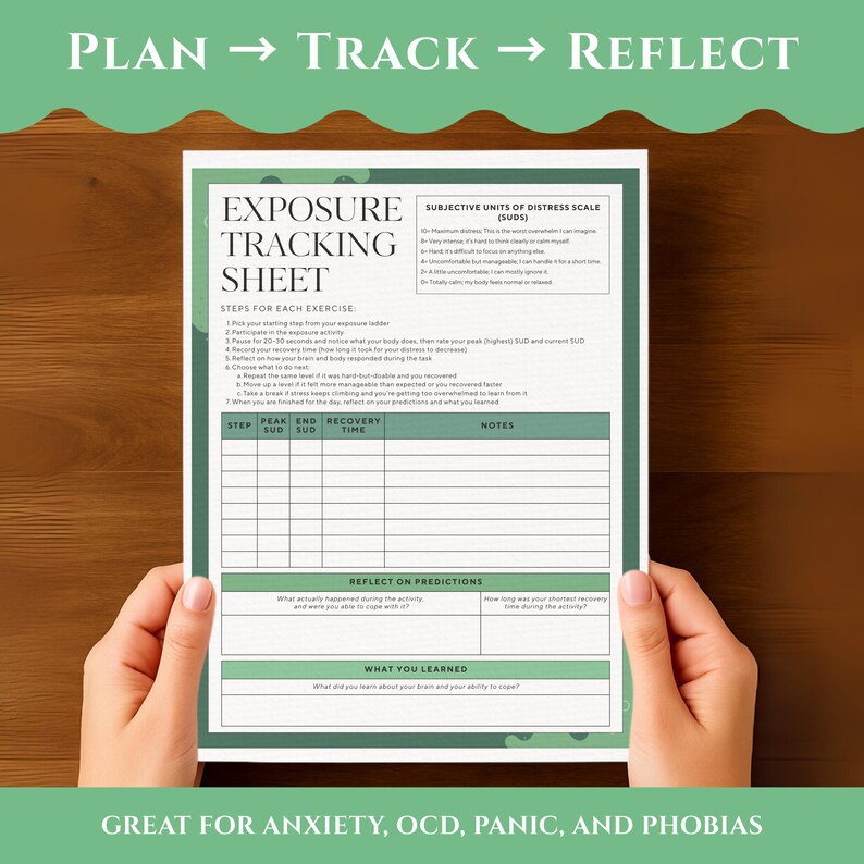 Exposure Therapy Worksheets | CBT Therapy Printable - Etsy