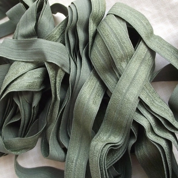 5 Yards Olive Green Elastic 5/8"