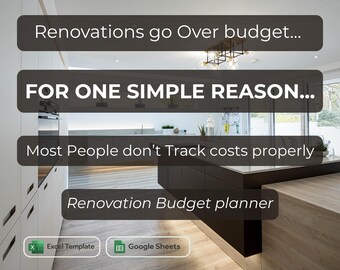 Budgetplanerare för renovering | Undvik överutgifter och spåra kostnader korrekt | Används i verkliga projekt