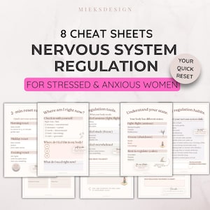 Nervous System Regulation Cheat Sheet, nervous system reset printable, anxiety stress relief, Trauma Healing, Stress Relief (PDF) image 1