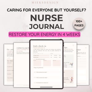 Verpleegkundigendagboek | Digitale planner voor mindful verpleging, reflectie en zelfzorg | iPad GoodNotes en afdrukbaar dagboek