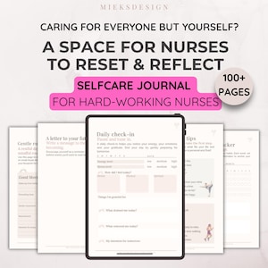 Verpleegkundigendagboek | Digitale planner voor mindful verpleging, reflectie en zelfzorg | iPad GoodNotes en afdrukbaar dagboek