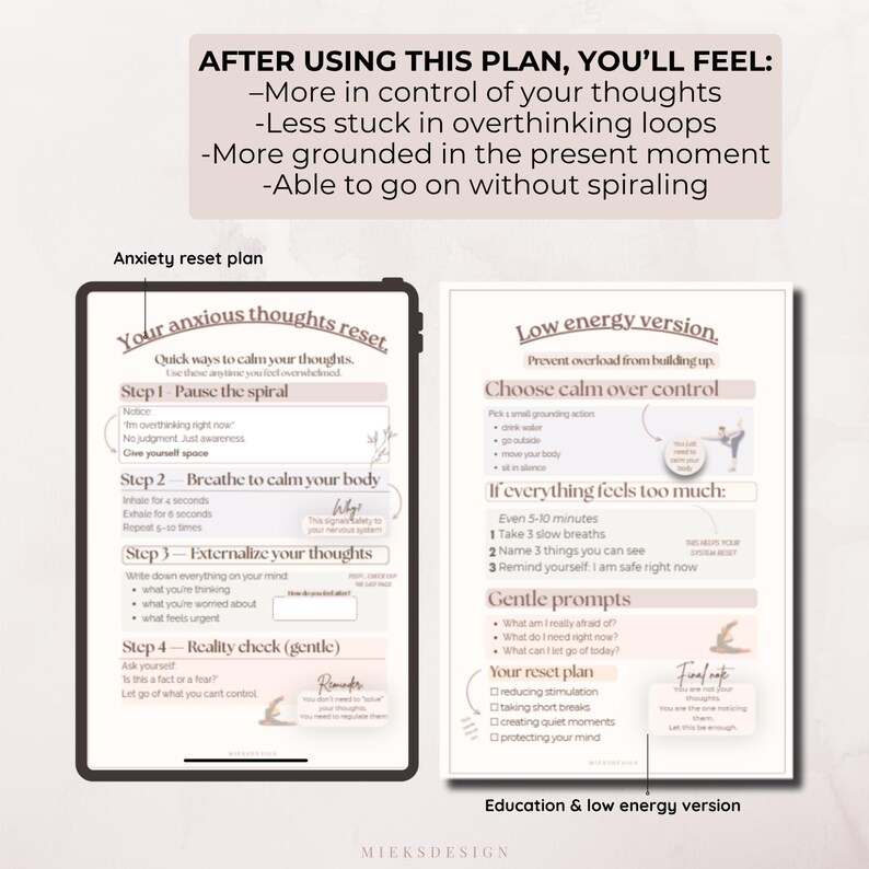 Thought Stopping Process.pdf Anxiety Thought Stopping Worksheets, Relief Workbook Pdf, Overthinking ...