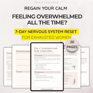 7 Day Nervous System Reset regulation guide| Stress Relief Workbook | Calm Your Mind Burnout Recovery Guide | Digital Self Care Planner PDF