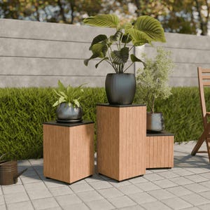 PDF Download - DIY Plant Tower plan modern wooden garden project 86x42x42cm