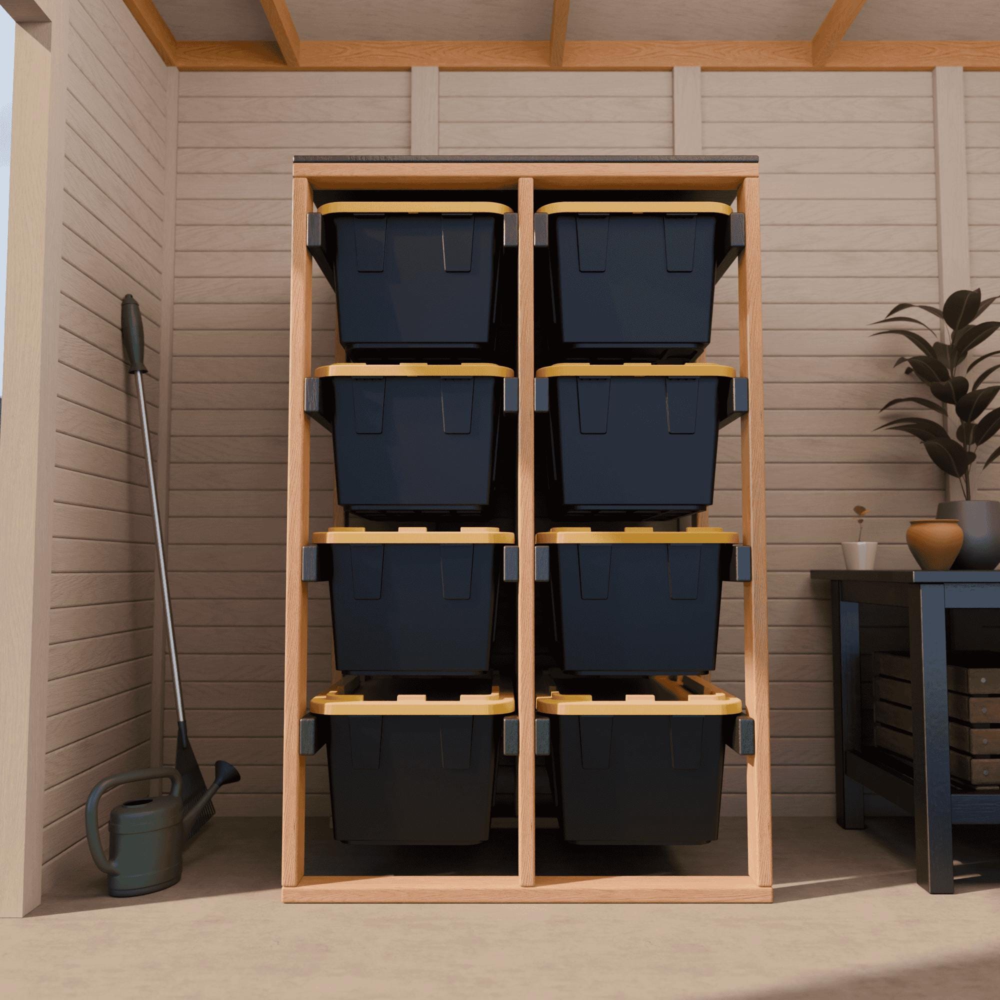 Sam's Tote Rack 27 Gallon Tote Storage Rack 4x2 Plans - Workshop Storage - Costco Lowe ...