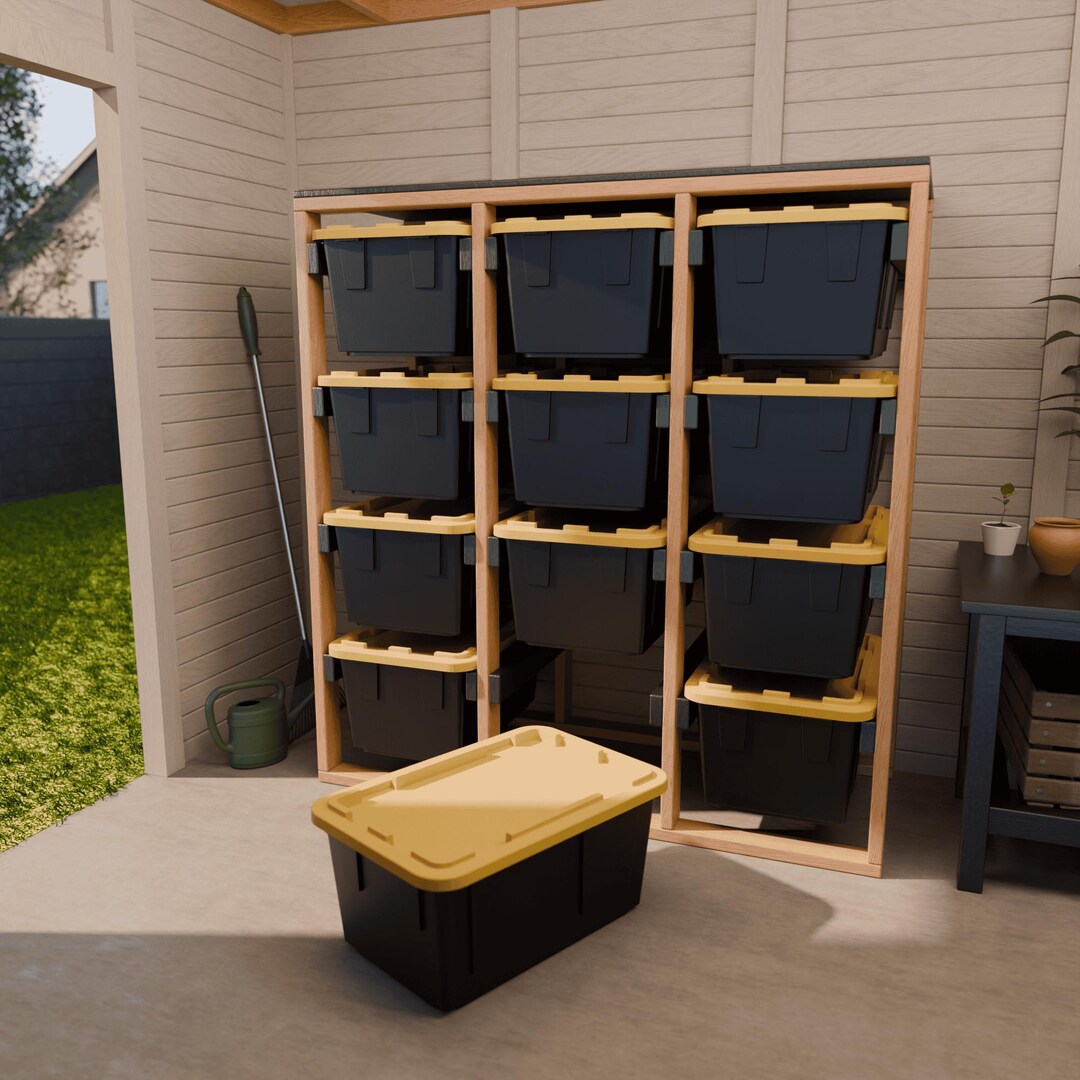27 Gallon Tote Storage Rack 4x3 Plans - Workshop Storage - Costco Lowe ...