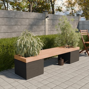 Descargar PDF - Plano de banco de jardín de madera DIY 208x48x46cm