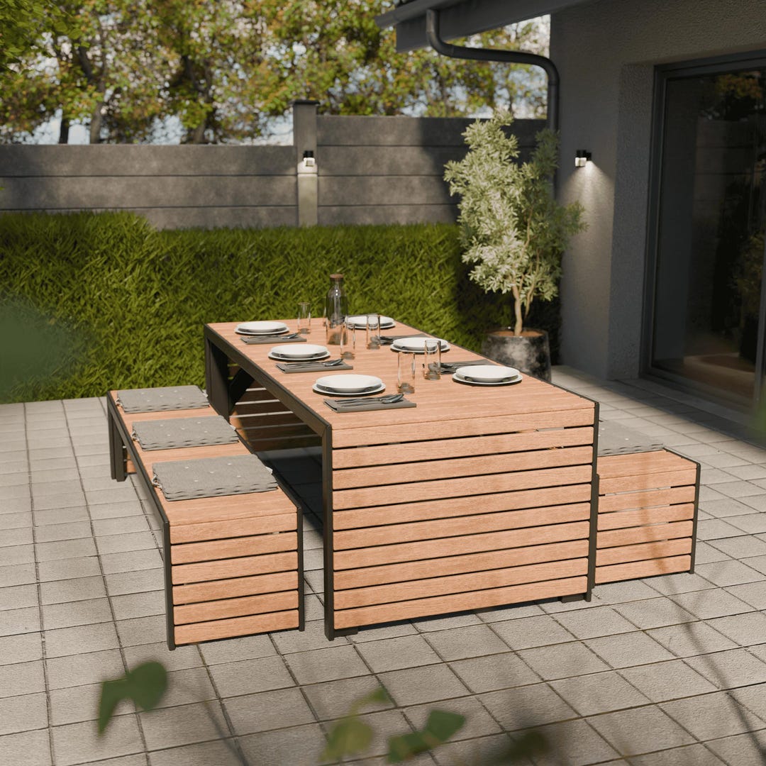 PDF Download - DIY Outdoor Patio Dining Table Bench Plan 4x2" - Etsy
