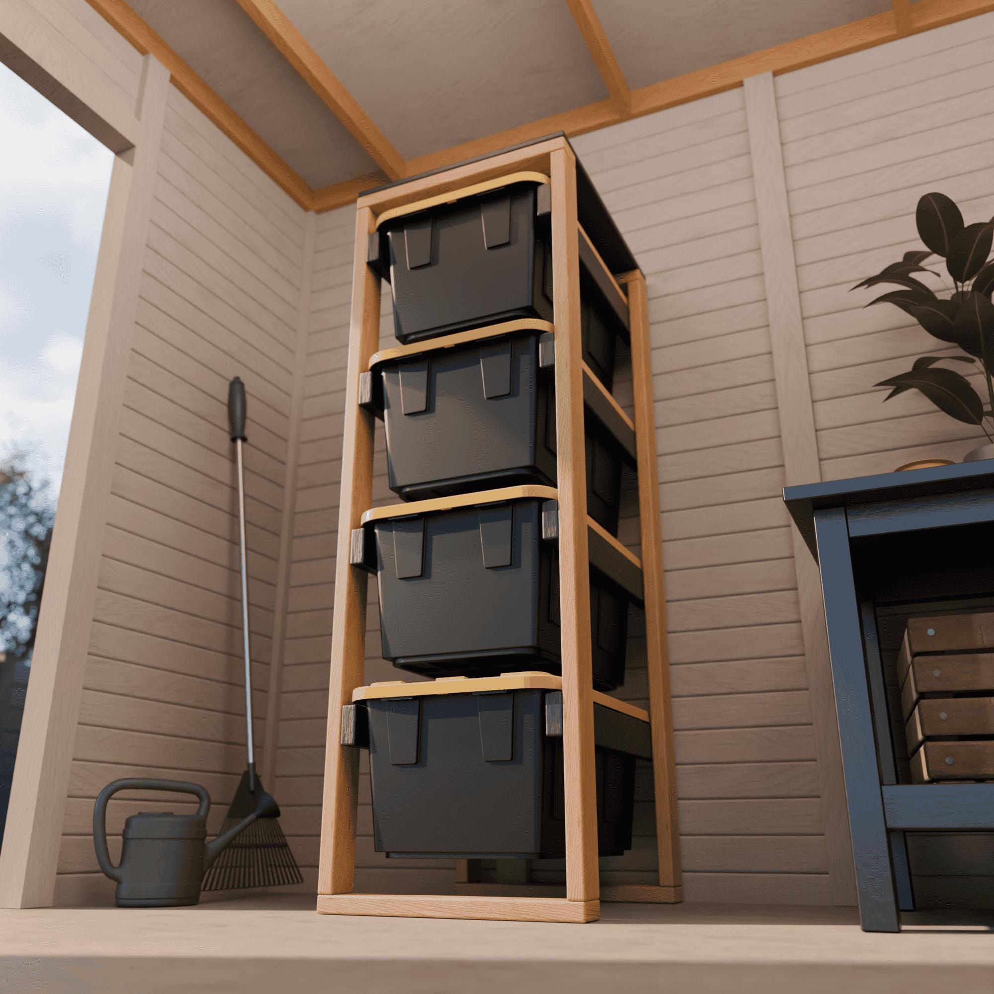 Sam's Tote Rack 27 Gallon Tote Storage Rack Plans - Workshop Storage - Costco Lowe’s ...
