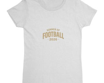 Summer of Football 2026 Women's Gildan T-Shirt, Minimalist Graphic Tee
