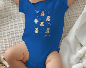 Teddy Bear Baby Bodysuit – Unisex Newborn Outfit
