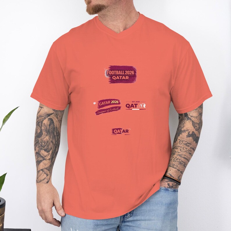 Camiseta de fútbol de Catar 2026 / Camiseta unisex con colores cómodos imagen 5
