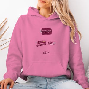 Qatar 2026 Football Hoodie | Gildan Unisex Pullover image 3