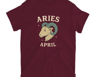 Vintage Aries Ram Graphic T-Shirt | April Birthday Astrology Gift