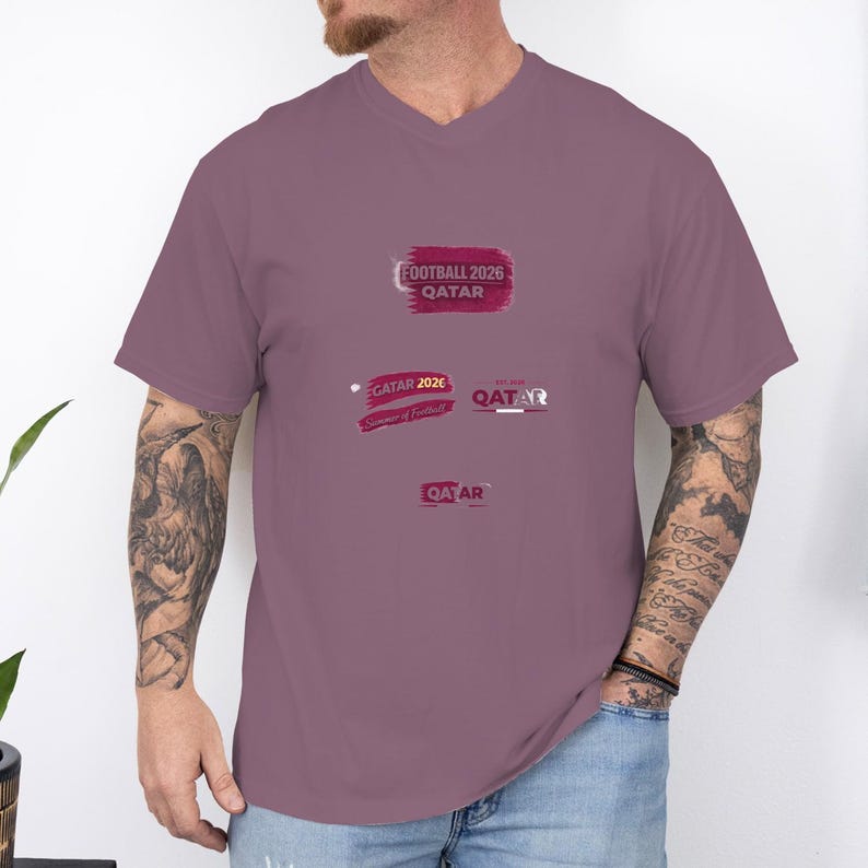 Camiseta de fútbol de Catar 2026 / Camiseta unisex con colores cómodos imagen 2