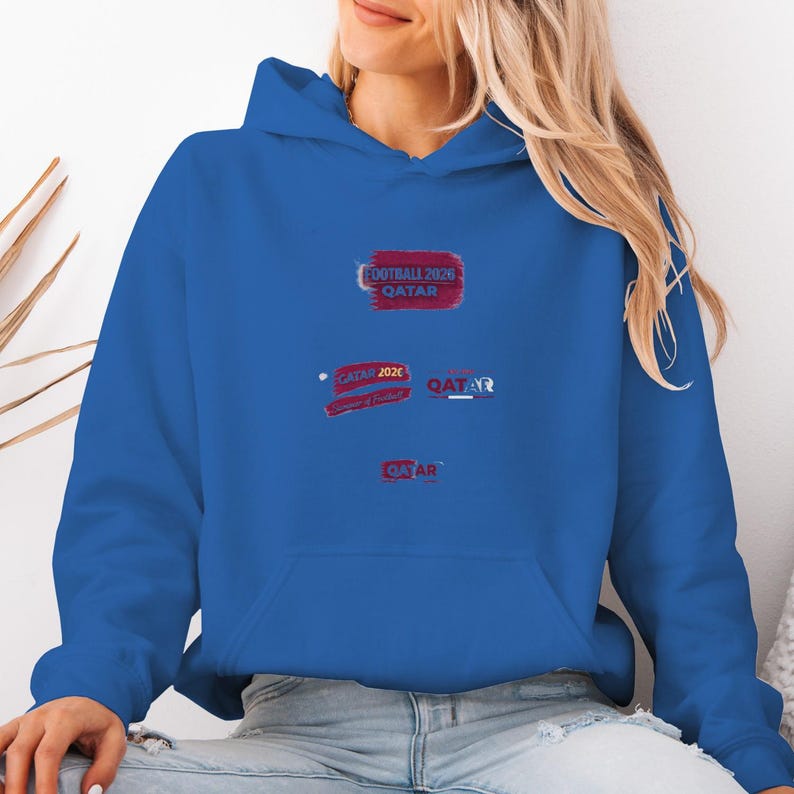 Qatar 2026 Football Hoodie | Gildan Unisex Pullover image 9