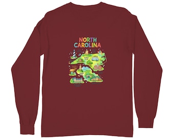 North Carolina Comfort Colors Hemd, Vintage Karte des US- Bundesstaates New York