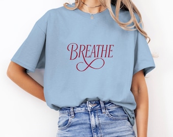 T-shirt BREATHE: kalmerend schrift met ontwerp met oneindigheidssymbool"