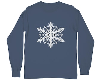 Camicia a maniche lunghe con motivo a fiocco di neve (edizione invernale), colori comodi