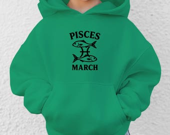 Sudadera con capucha del zodiaco Piscis, símbolo del pez, sudadera con capucha de astrología