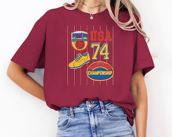 USA Soccer 74 Championship T-Shirt: Retro Graphic Tee