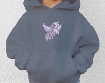 Kids Unicorn Hoodie – Magical Flying Unicorn Sweatshirt
