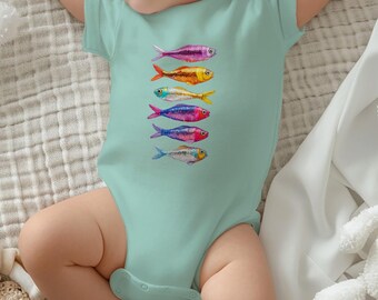 Colorful Fish Baby Bodysuit – Ocean Life Unisex Onesie