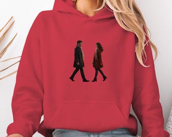 Romantiskt par-hoodie, minimalistisk alla hjärtans dag-present