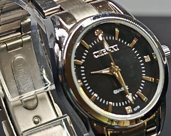 Chenxi Sleek Women's Black Dial Stainless Steel Watch - Timeless Elegance