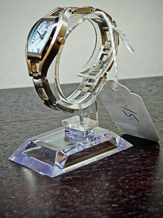 Fossil Quartz Watch – Rectangular Silver Dial, Da… - image 9