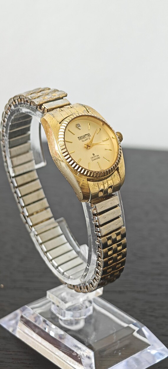 Vintage Croton Manhattan Watch: Gold Bezel, Diamond Accent  display picture 1