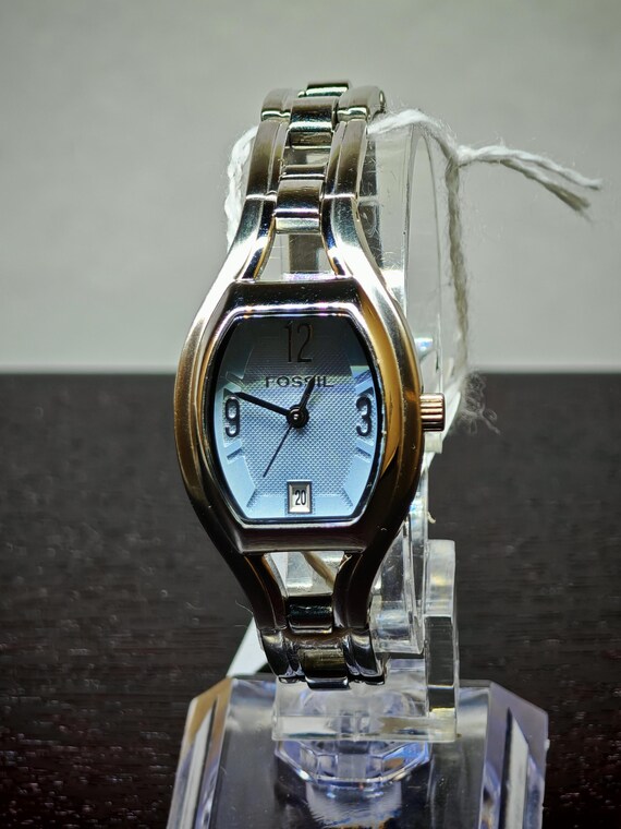 Fossil Quartz Watch – Rectangular Silver Dial, Da… - image 10