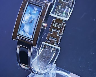 Bijoux Terner  Elegant Tank Watch  Pearlescent Grey Romance