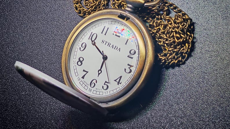 Strada Unisex Paris Pocket Watch Classic White Dial & Parisian Charm Bild 5