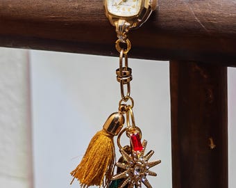 Timeless Pendant – Vintage Art Deco Watch Necklace, Steampunk Convertible Jewelry with Custom Charms