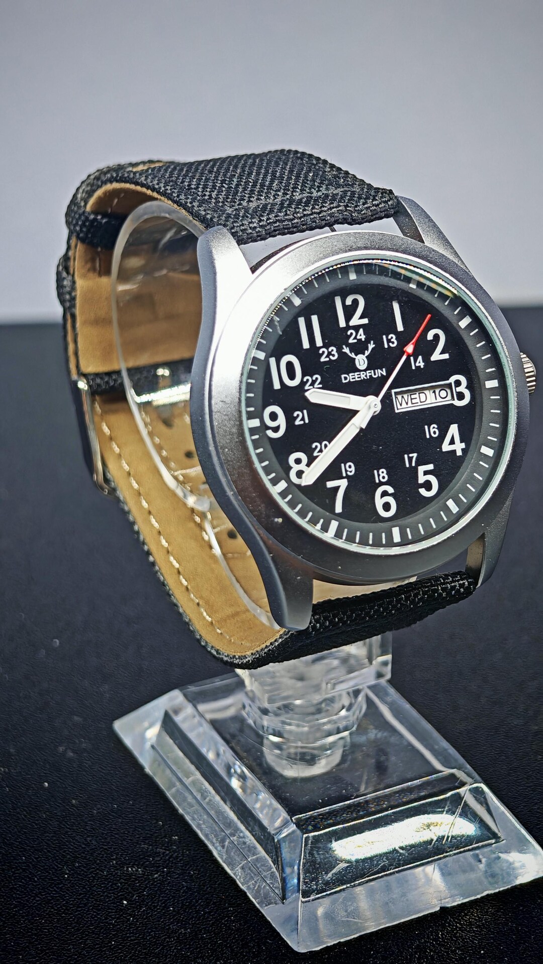 Dear Fun Field Watch - Men's Vintage Style Quartz - Black Dial & Nylon ...