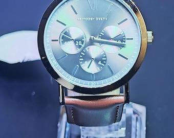 Geoffrey Beene  Minimal Chrono Dress Watch  Dark Metal Elegance for Men