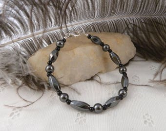 Men's Hematite and Black Onyx Bracelet