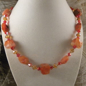 Adjustable Carnelian Choker and Earrings