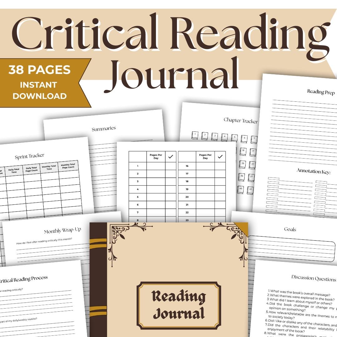 Critical Reading Journal | Deep Reading, Book Reflections and ...
