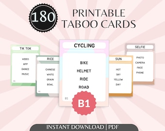 Spel met verboden woorden voor volwassenen en tieners | ESL-hulpbron voor docenten | Taboe-kaartspel B1 | Spreekactiviteit | Digitale pdf-download