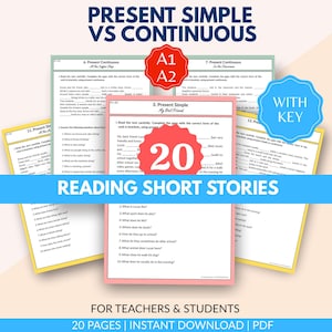 20 läsförståelseövningsblad, noveller med frågor, lässtycken och aktiviteter, presens, läsförståelse för årskurs 4