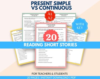 20 werkbladen begrijpend lezen, korte verhalen met vragen, leesteksten en -activiteiten, eenvoudig presenteren, doorlopend, ELA 4e leerjaar