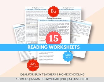 Teksten voor gemiddeld Engels begrijpend lezen met vragen en antwoorden | Pdf direct downloaden | Lesmateriaal ESL-studenten B2