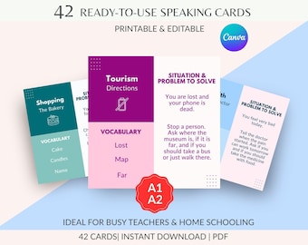 ESL-gesprekskaarten voor volwassenen voor beginnende studenten en docenten | A1 A2 Engels Problemen oplossen Sprekenactiviteit | Digitale pdf | PET-onderzoek