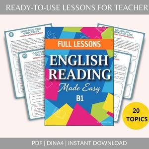 Libro electrónico de comprensión lectora / Recurso de ESL de nivel B1 para profesores de ESL / Fichas de trabajo de nivel intermedio / Prueba de Cambridge (PDF digital)