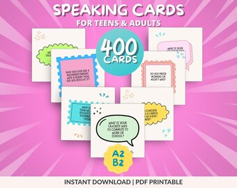 Icebreaker, spreekkaarten voor volwassenen en tieners, ESL docentenhulpmiddel, A2-B2, spreekactiviteit, Icebreaker-spel, teambuildingspel, pdf